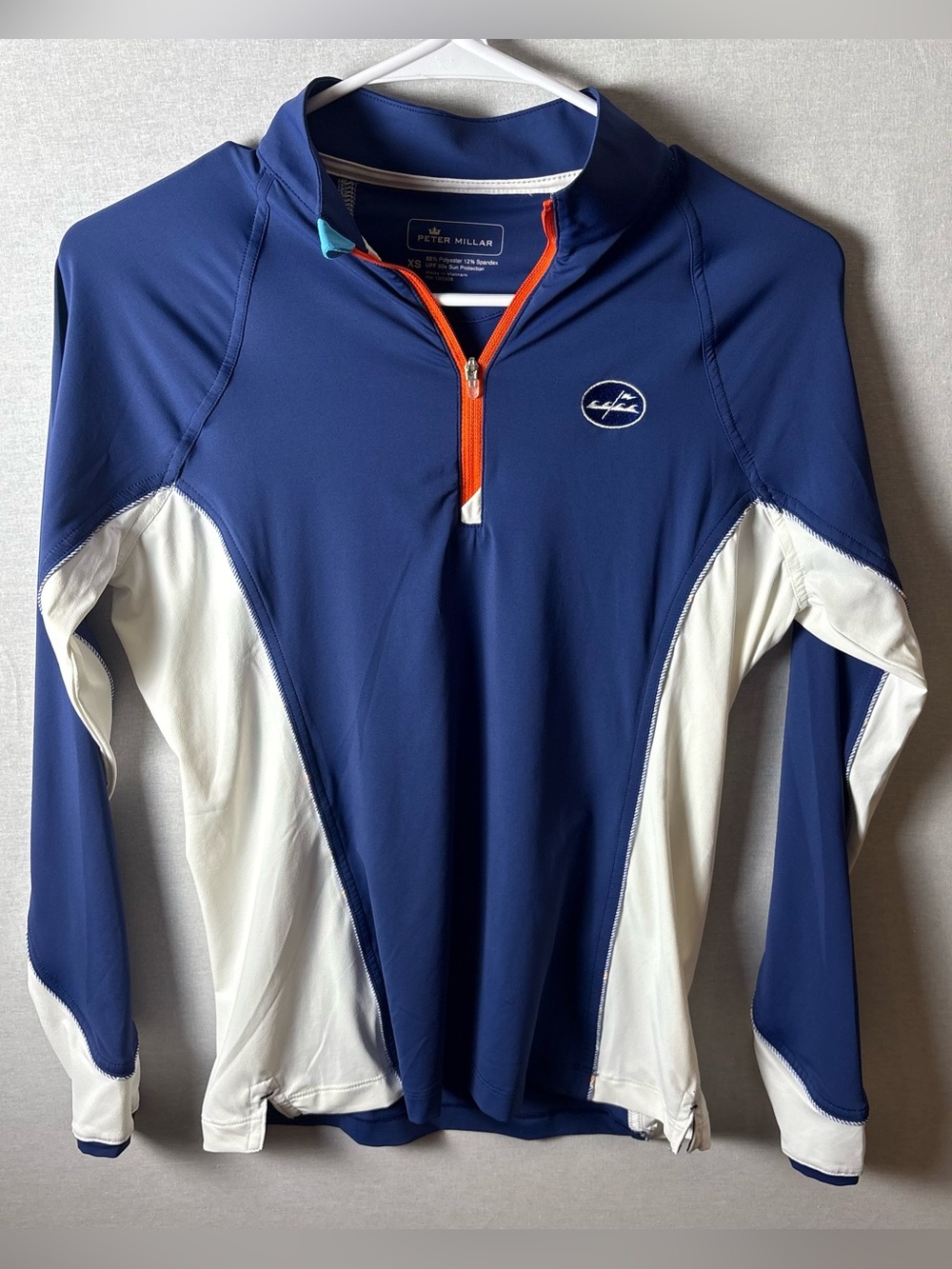 Peter Millar Sun Protection long sleeve Quarter-Zip Pullover Golf Size XS blue